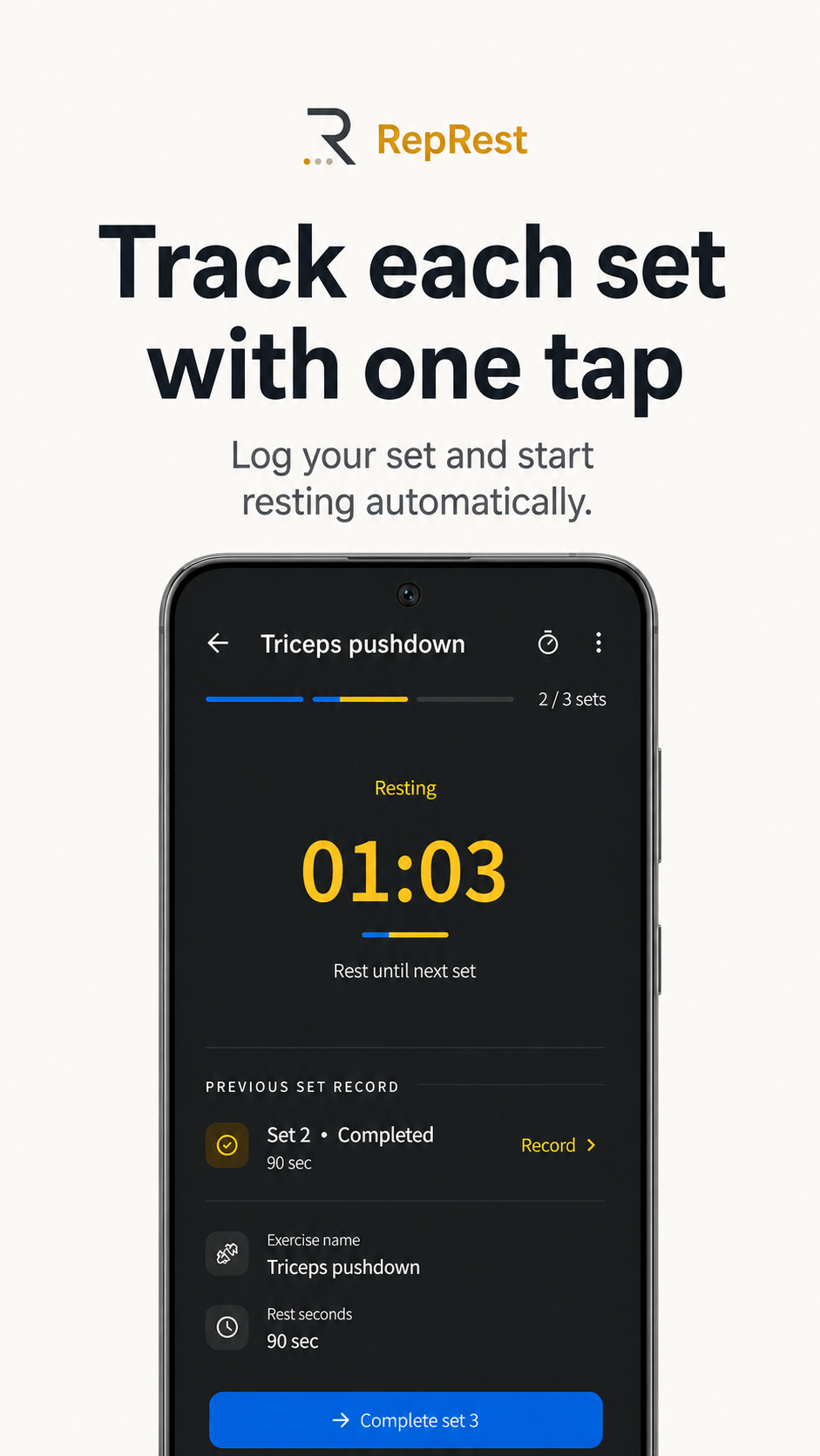 RepRest - Strength Training Set Tracking